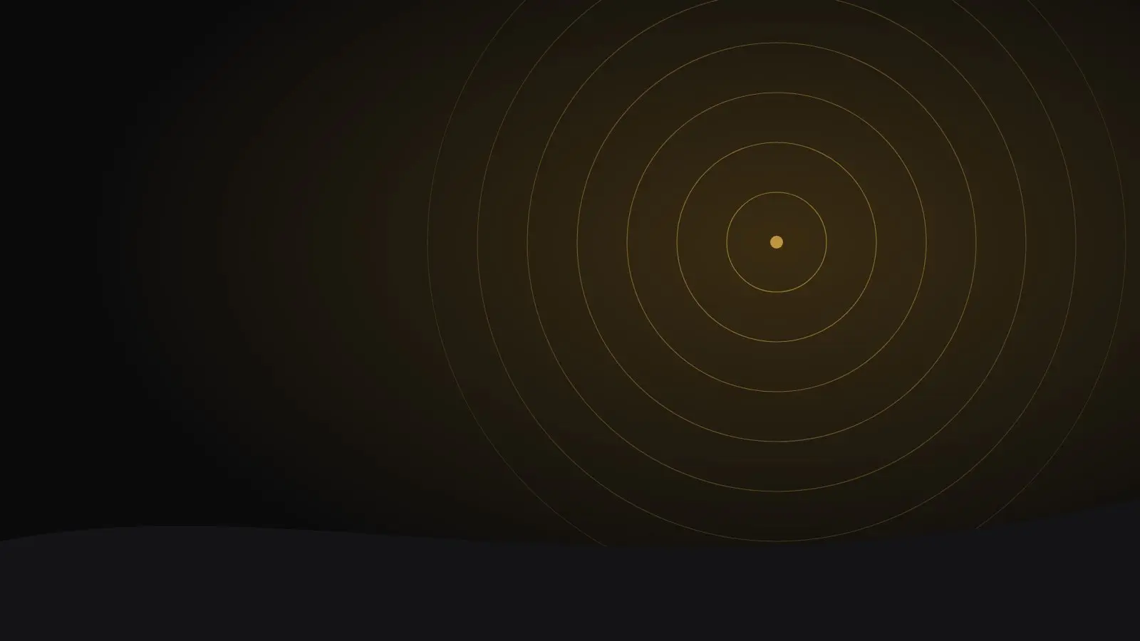 Abstract gold rings on a dark background